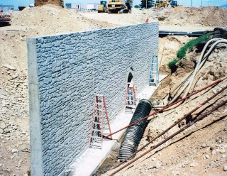 Purdam Drain Retaining Wall at 10 Mile Interchange